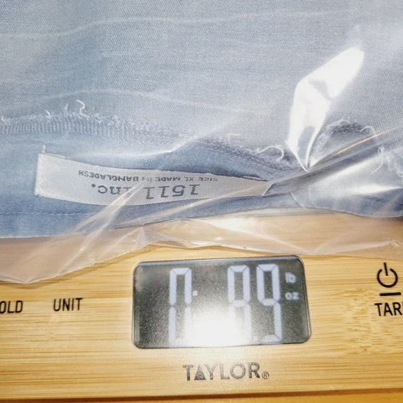 1511 Inc Top Woman XLarge Blue Chambray Fitted Tie Sleeve V-Neck Casual Boho Y2K - Picture 14 of 14